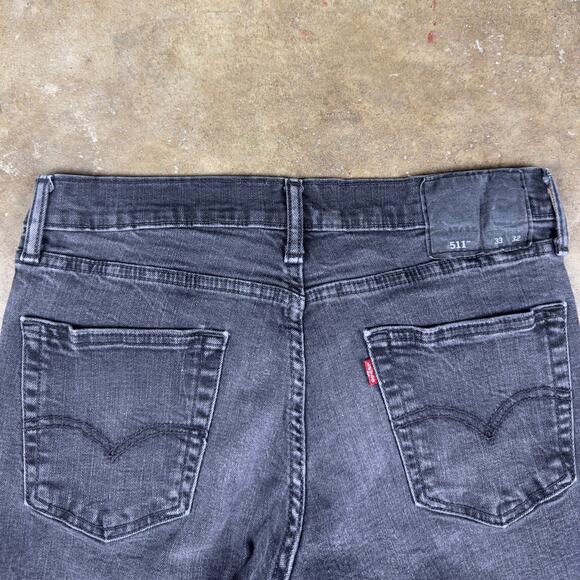 Levi’s 511 Men’s Jeans Size 33x32 Black Slim Fit - Excellent Condition - Picture 4 of 11